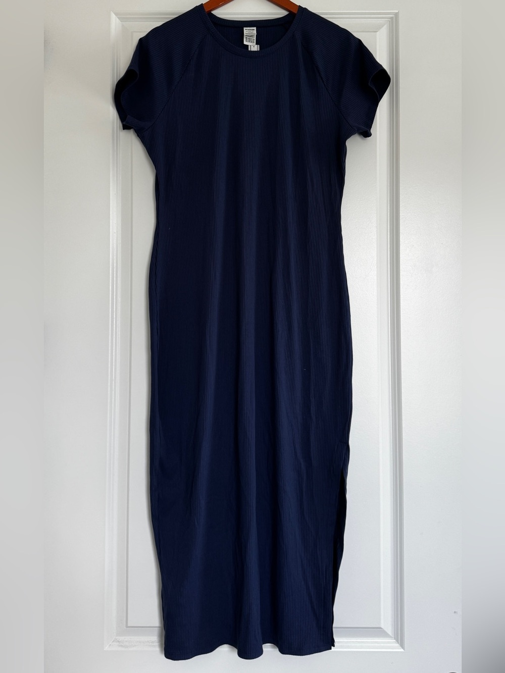 New V.S. PINK Dark Blue Ribbed Knit Midi Contour Casual Dress XXL